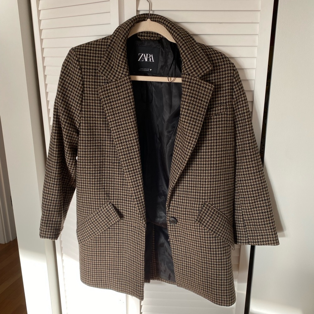 Zara Oversized Plaid Blazer